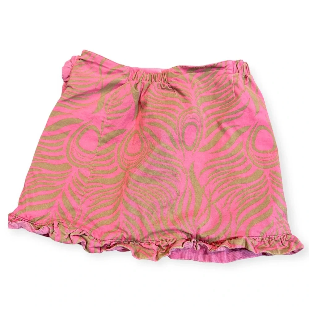 Lilly Pulitzer Reversible Girls Pink Corduroy Skirt Ruffle Hem Size 7‎